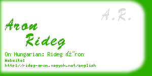 aron rideg business card